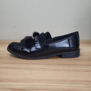 Dorsa Womens Black Leather Almond Toe Slip On Loafer Shoes Size US‎ 8.5 EUR 39